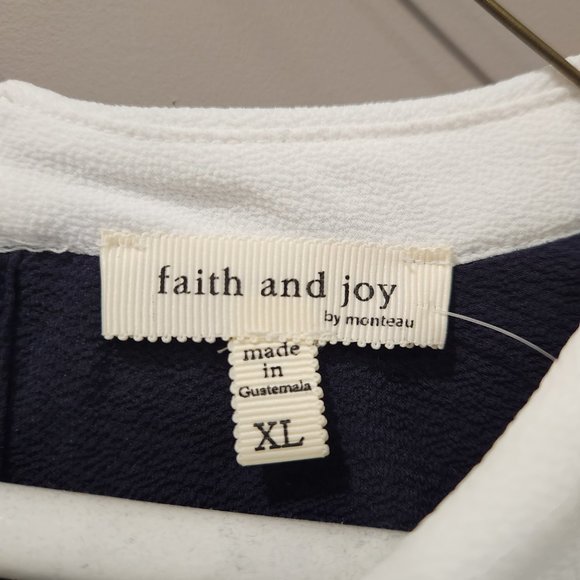 Faith & Joy Navy Women's top - Picture 2 of 4